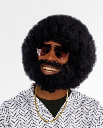 Afropercke mit Vollbart Faschingspercke Strandparty Sommerfest Zubehr