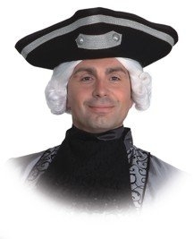 Dreispitz mit Silberborte Zubehr Kopfbedeckung Faschingsparty Pirat