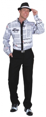 Herrenhemd Newstime Newspaper XXL Faschingshemd Kostmhemd