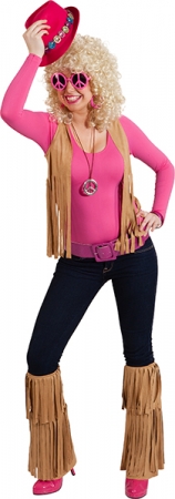 Hippieweste Flower Power mit Stulpen als Set bis Gre 48-50