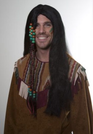 Langhaar Indianerpercke fr Herren Winnetou Faschingspercke Zubehr