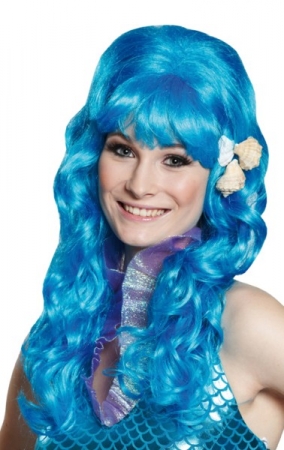 Nixenpercke Meerjungfrau Langhaar Damenpercke Faschingspercke Mermaid