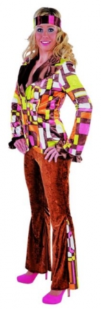 Partyanzug 70er Jahre Retroanzug bergre Damenkostm Hippieparty