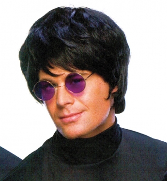 Pilzkopfpercke Pop Star Mottoparty schwarze Herrenpercke