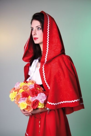 Rotkppchen roter Umhang Cape Karneval Mrchen Fasching Theater