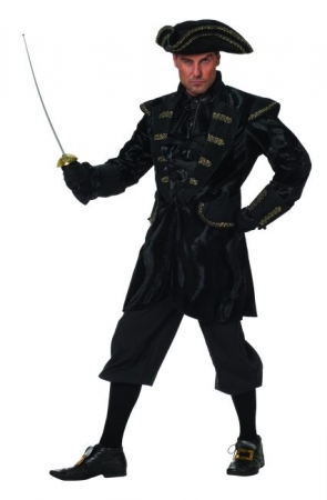 Schwarzes Piratenjacket XXL Hochseepirat Herrenjacket Seeruber