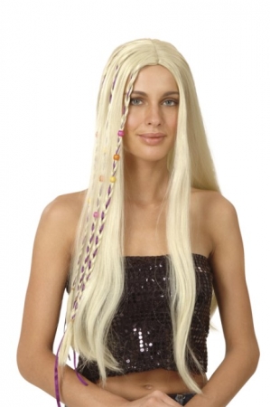 Super Langhaarpercke Damenpercke blond Strandparty Hippiepercke